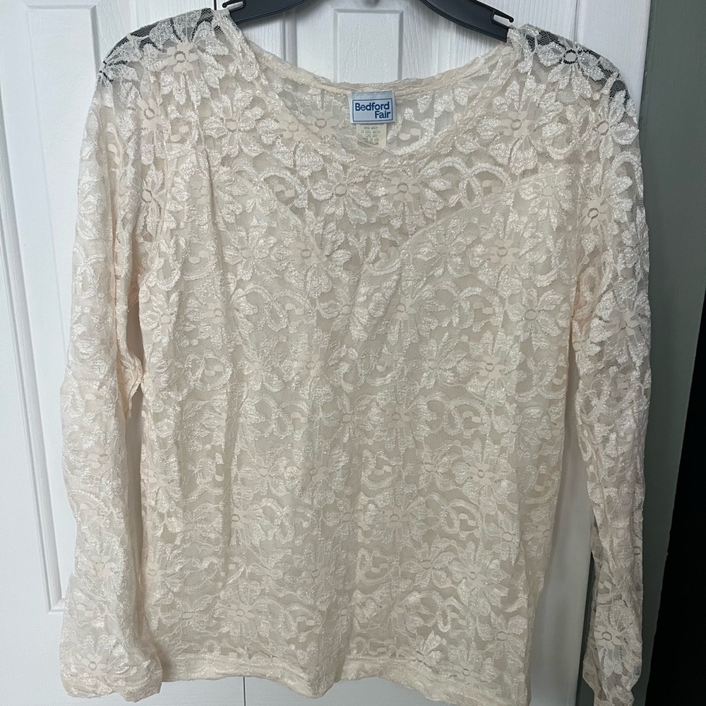 Cream Lace Top
